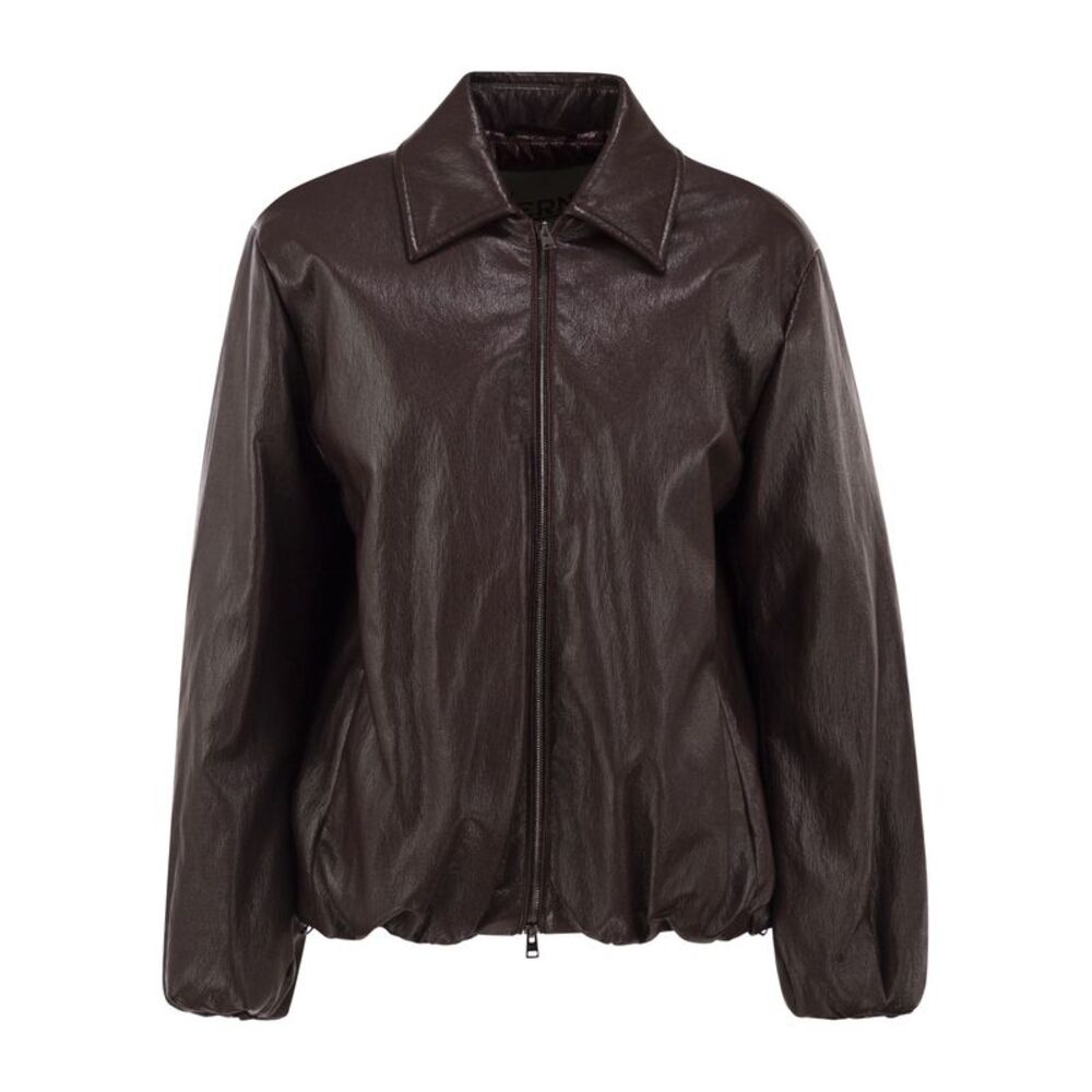 Herno Women Faux Leather-Effect Padded Bomber Jacket